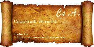 Csasznek Arnold névjegykártya