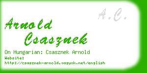 arnold csasznek business card